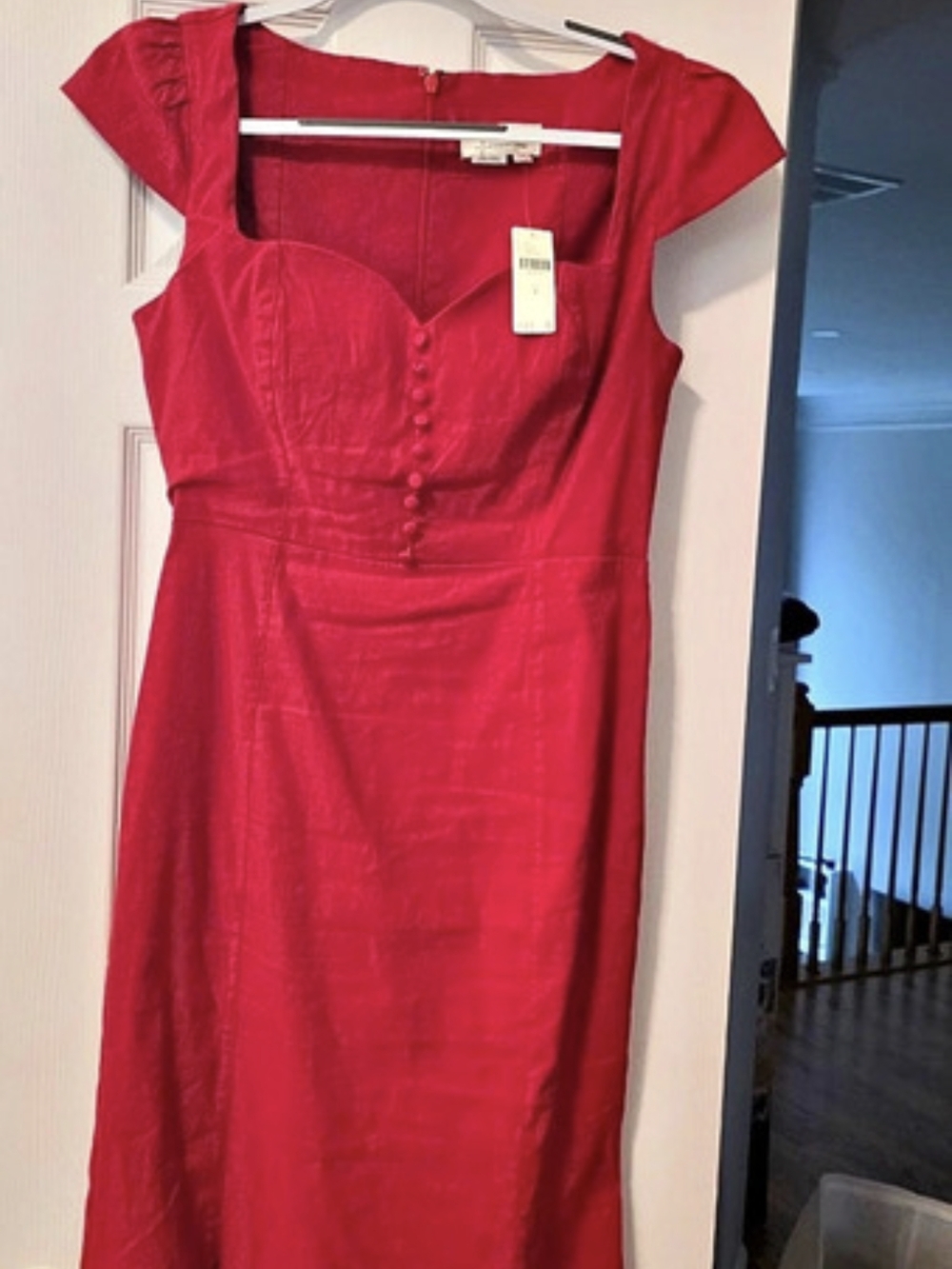 Anthropologie Red Midi Dress Size Medium NWT